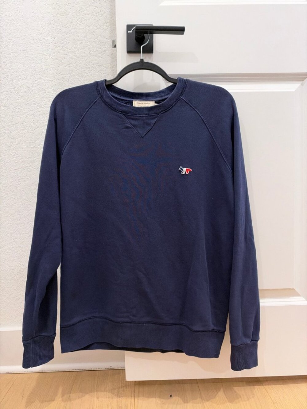 Maison Kitsuné Tricolor Fox Sweatshirt, Women's S, Navy